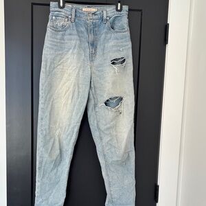 Levi's Light Blue High Rise Distressed Jeans